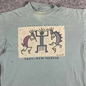 Bumwraps T-Shirt Mens XL Green Taos New Mexico Graphic Southwestern Vintage